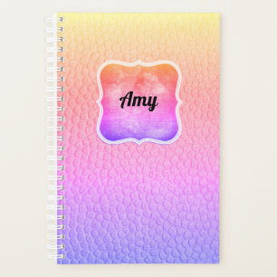 Rainbow Faux Leather Look Modern Planner