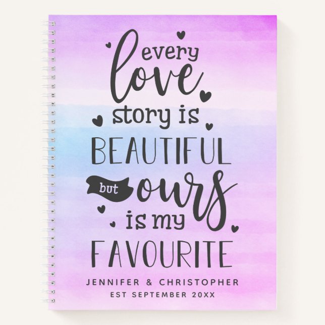 Rainbow Favourite Love Story Couple's Scrapbook No Notebook (Front)