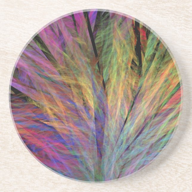 Rainbow Feather Duster Coaster (Front)