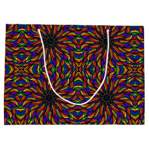 Rainbow Feather Mandala Large Gift Bag