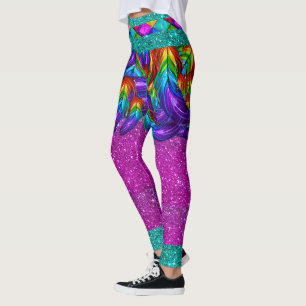 Rainbow Feathers 2 Pop Fashion Leggings