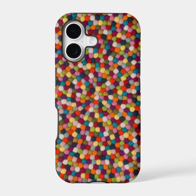 Rainbow Felt Ball Mosaic Rug (Back)