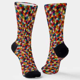 Rainbow Felt Ball Mosaic Rug Socks