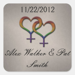 Rainbow Female Gender Symbols Square Sticker