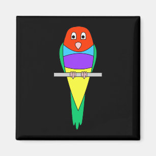 Rainbow Finch Bird. Gouldian Finch. Magnet