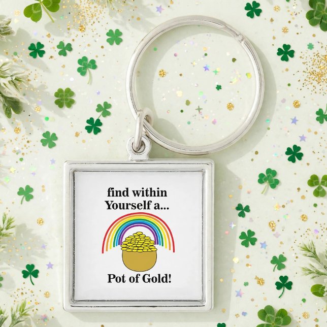 Rainbow Find Within Yourself A Pot Of Gold Key Ring (Creator Uploaded)