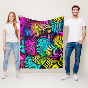 Rainbow Fingerprint Dreams Fleece Blanket
