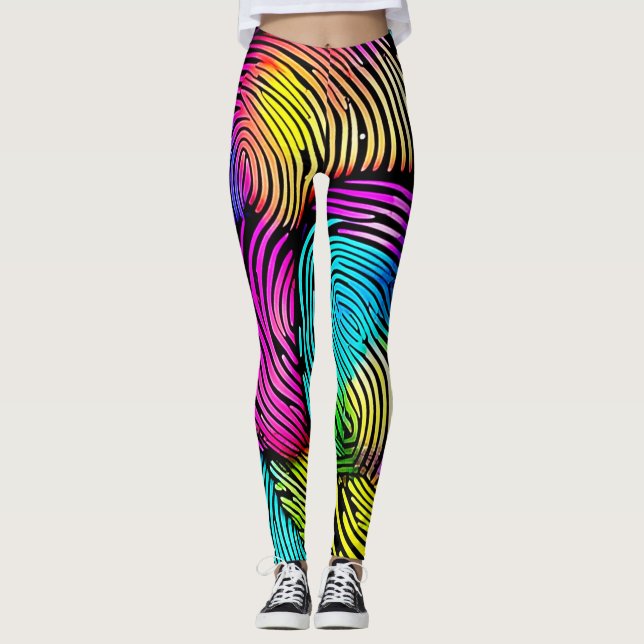 Rainbow Fingerprint Dreams Leggings (Front)