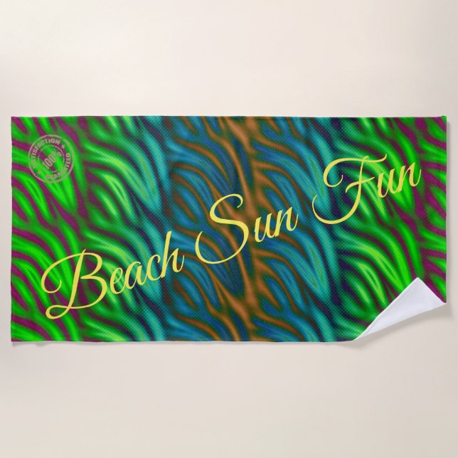 Rainbow Fire Beach Towel (Front)