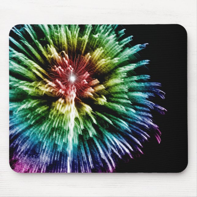 Rainbow fireworks mousepad (Front)