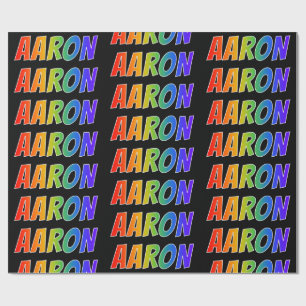 Rainbow First Name "AARON"; Fun & Colourful Wrapping Paper
