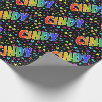 Rainbow First Name "CINDY" + Stars