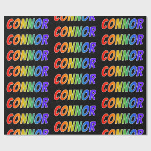 Rainbow First Name "CONNOR"; Fun & Colourful Wrapping Paper
