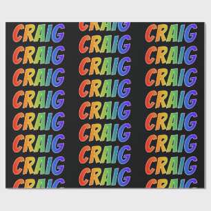 Rainbow First Name "CRAIG"; Fun & Colourful Wrapping Paper