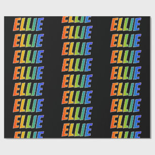 Rainbow First Name "ELLIE"; Fun & Colourful Wrapping Paper