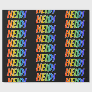 Rainbow First Name "HEIDI"; Fun & Colourful Wrapping Paper