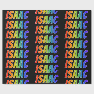 Rainbow First Name "ISAAC"; Fun & Colourful Wrapping Paper