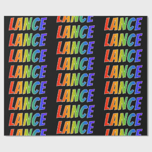 Rainbow First Name "LANCE"; Fun & Colourful Wrapping Paper