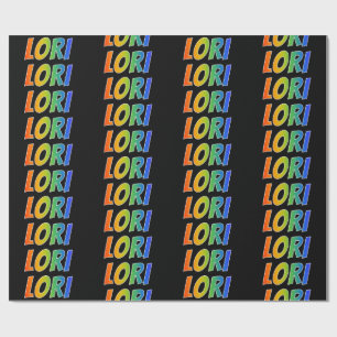 Rainbow First Name "LORI"; Fun & Colourful Wrapping Paper