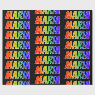 Rainbow First Name "MARIA"; Fun & Colourful Wrapping Paper