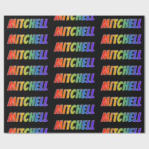 Rainbow First Name "MITCHELL"; Fun & Colourful Wrapping Paper