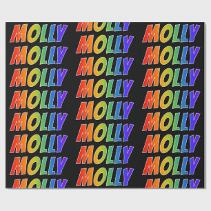 Rainbow First Name "MOLLY"; Fun & Colourful Wrapping Paper