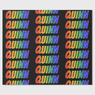 Rainbow First Name "QUINN"; Fun & Colourful Wrapping Paper