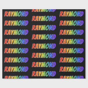 Rainbow First Name "RAYMOND"; Fun & Colourful Wrapping Paper