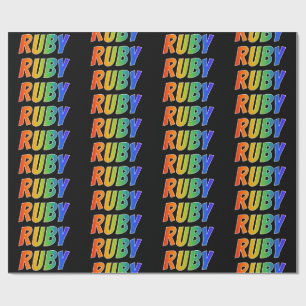 Rainbow First Name "RUBY"; Fun & Colourful Wrapping Paper