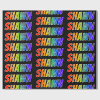 Rainbow First Name "SHAWN"; Fun & Colourful