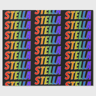 Rainbow First Name "STELLA"; Fun & Colourful Wrapping Paper