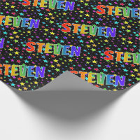Rainbow First Name "STEVEN" + Stars