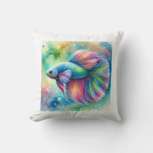 Rainbow Fish 040924AREF114 - Watercolor Cushion