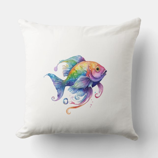 Rainbow Fish 1 Large Cushion (Front)