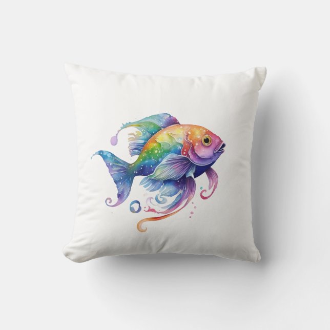 Rainbow Fish 1 Small Cushion (Front)