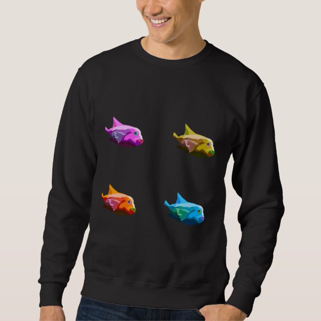 Rainbow Fish Face Sweatshirt (Front)