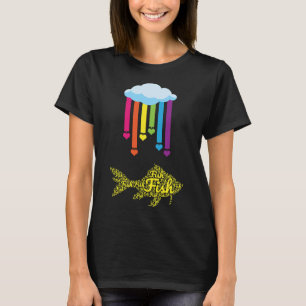 Rainbow Fish Fish Rainbow Heart Loves Animals For T-Shirt