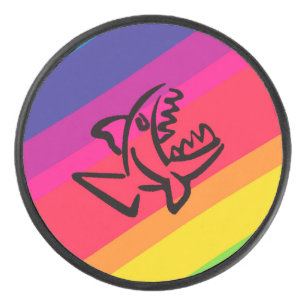 Rainbow fish hockey puck