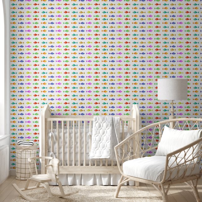 Rainbow fish in ocean kids wallpaper (Kids)