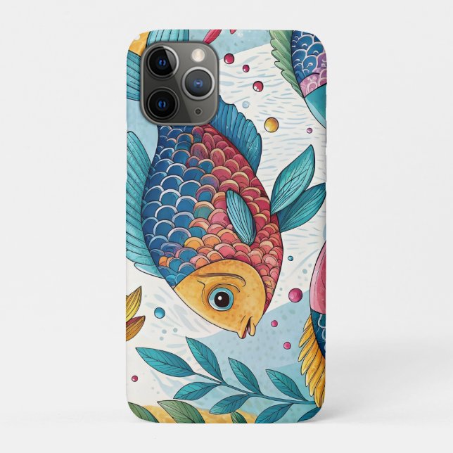 Rainbow Fish in Underwater Case-Mate iPhone Case (Back)