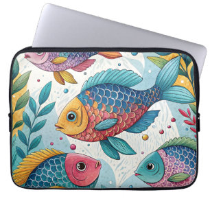 Rainbow Fish in Underwater Laptop Sleeve