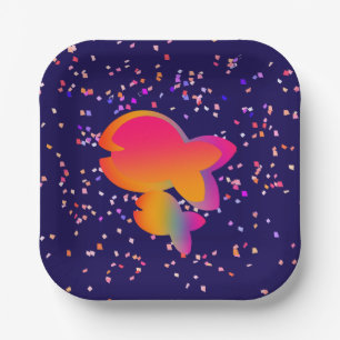 Rainbow Fish Kids Birthday  Paper Plate