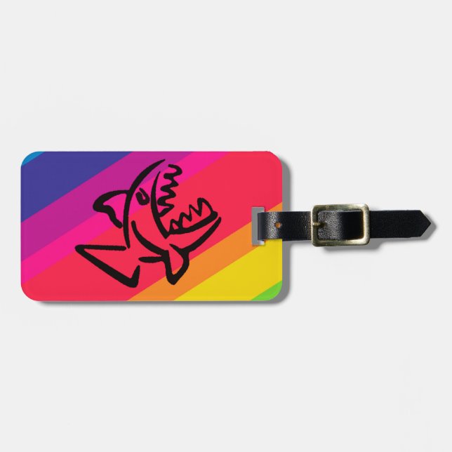 Rainbow fish luggage tag (Front Horizontal)