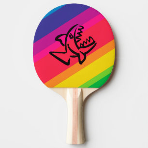 Rainbow fish ping pong paddle