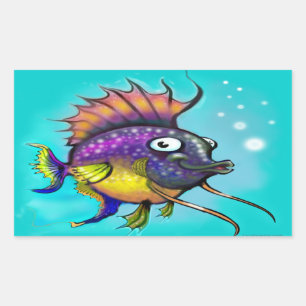 Rainbow Fish Rectangular Sticker