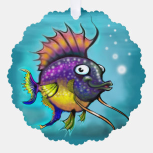 Rainbow Fish Tree Decoration Card