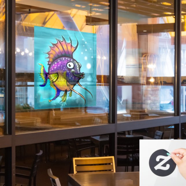 Rainbow Fish Window Cling (Restaurant Window)