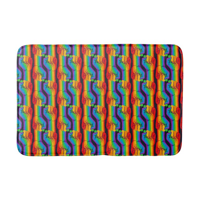 Rainbow Fist Pattern Bath Mat (Front)