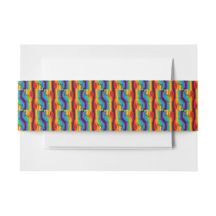 Rainbow Fist Pattern Invitation Belly Band