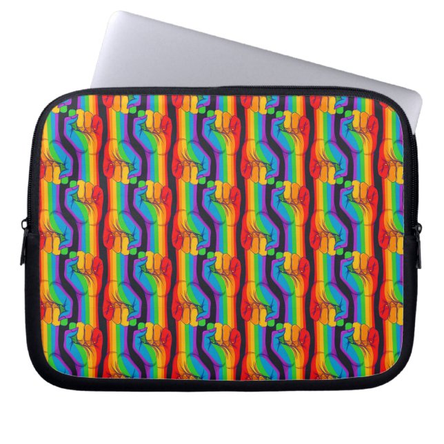 Rainbow Fist Pattern Laptop Sleeve (Front)